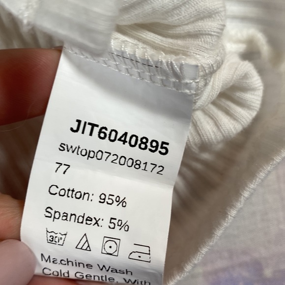 Shein • Ribbed Rhinestone Laced Cropped Sweater - Picture 8 of 10